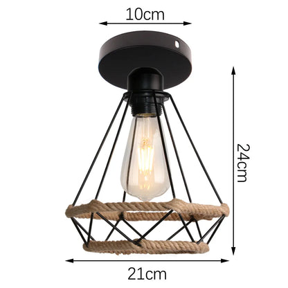 DecorBites™ Hemp Rope Ceiling Chandelier for Bedroom Living Room Kitchen LED