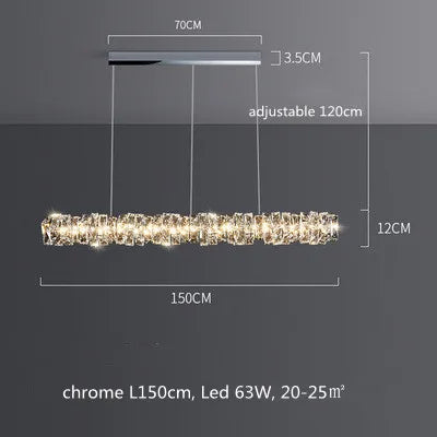 DecorBites™ Dimmable Crystal Chandelier Pendant Light for Modern Luxury Living Room.