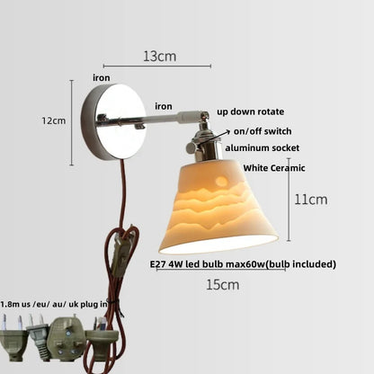 DecorBites™ Ceramic LED Wall Light Fixture Up Down Rotate Modern Style Bedside Lamp