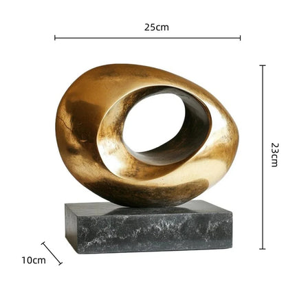 DecorBites™ Gold Geometric Abstract Resin Ring Figurines for Stylish Home Decor