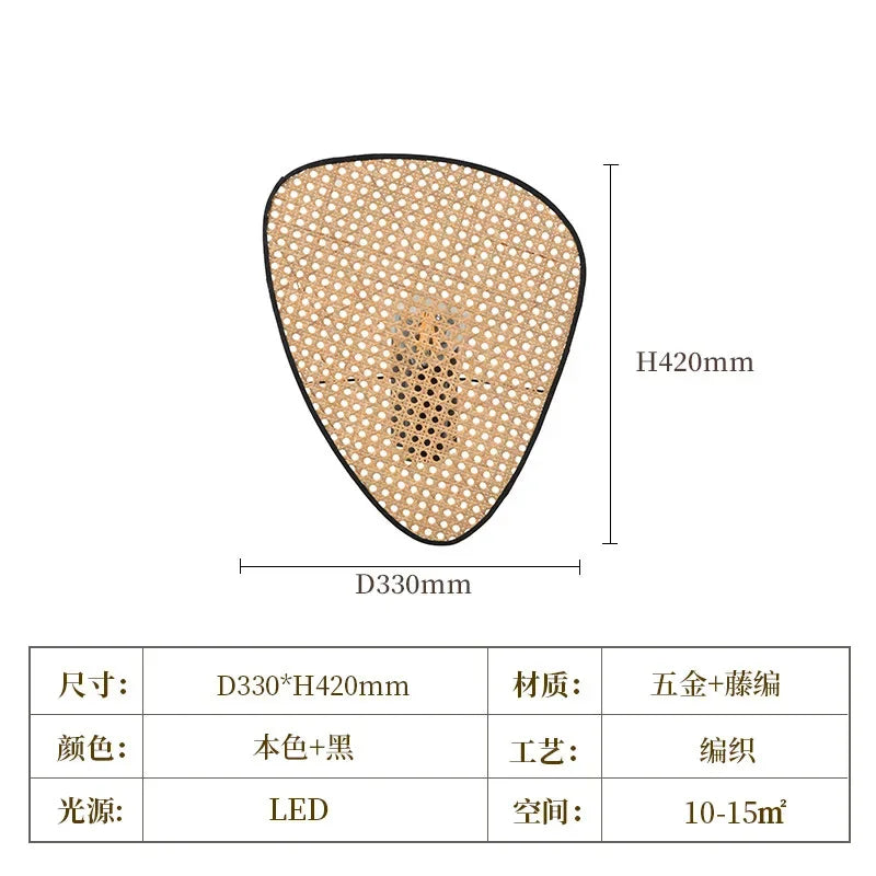 Lámpara de suelo de ratán japonés Decorbites™ para iluminación de sala de estar, estudio y ático de villa