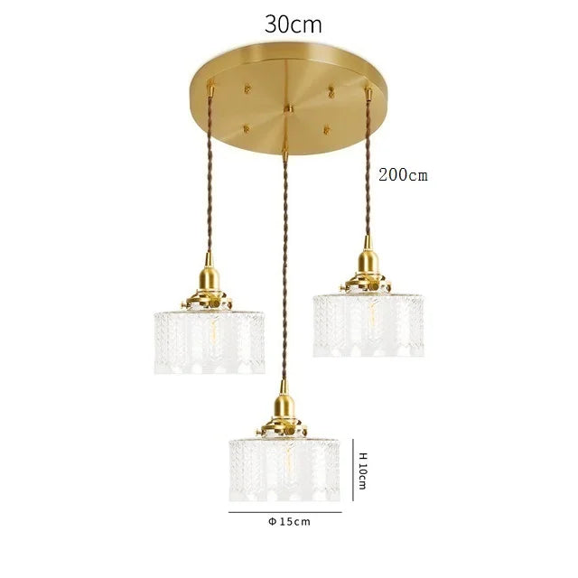 DecorBites™ Clear Glass LED Pendant Light: Modern Copper Hanging Lamp for Home Indoor Decor