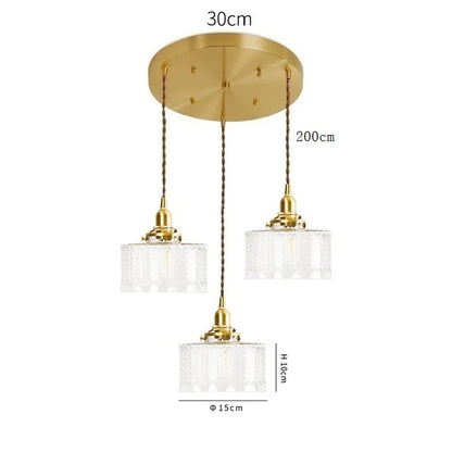DecorBites™ Clear Glass LED Pendant Light: Modern Copper Hanging Lamp for Home Indoor Decor