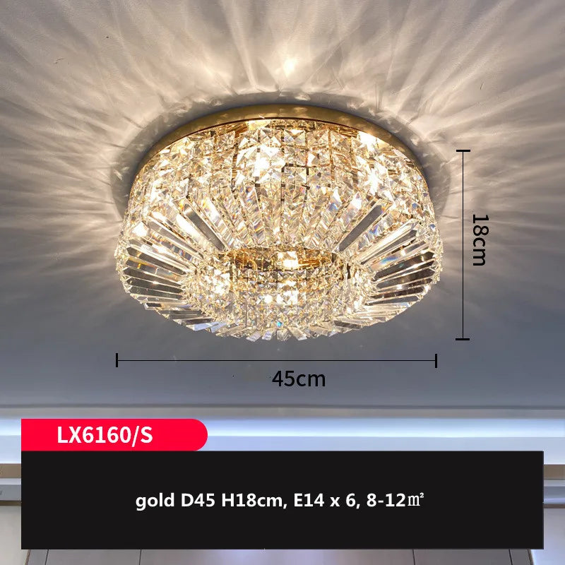 DecorBites™ Crystal LED Ceiling Lights Shiny Gold/Chrome Steel E14 Mount Fixtures