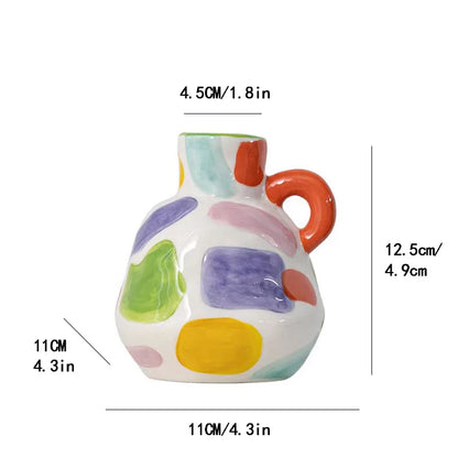 DecorBites™ Cartoon Ceramic Vase Teapot Handmade Porcelain Flowerpot Decoration Accessories
