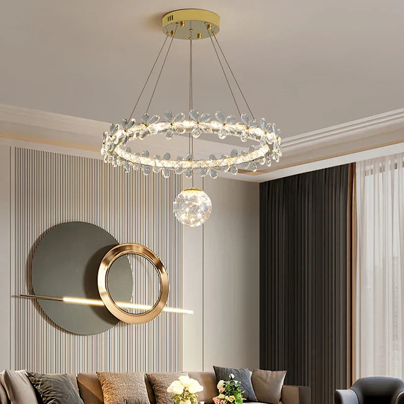 Gold Crystal Spiral Chandelier Type-A D80cm