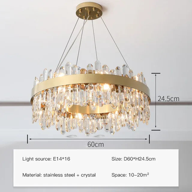 LED Crystal Pendant Light Oval 100cm Design
