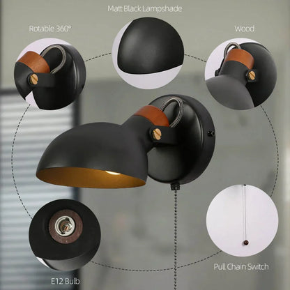 Aplique de pared LED DecorBites™ con interruptor, diseño nórdico para mesilla de noche, estudio o sala de estar