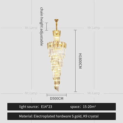 DecorBites™ Crystal Chandelier: Elegant minimalist duplex living room lighting with a touch of luxury.