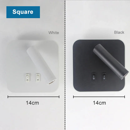 مصباح حائط DecorBites™ قابل للتعديل لغرفة النوم أو الدراسة أو القراءة - دوران 350 درجة، مع مفتاح متضمن