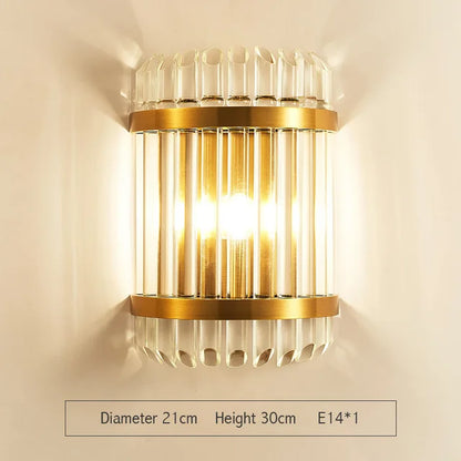 DecorBites™ Crystal Wall Lamp: Elegant Golden LED Sconce for Bedroom, Living Room & Bathroom