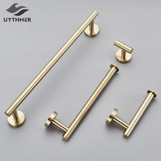 DecorBites™ Bathroom Hardware Set Shelf Paper Holder Hook Towel Rack Ring Bath Accessories