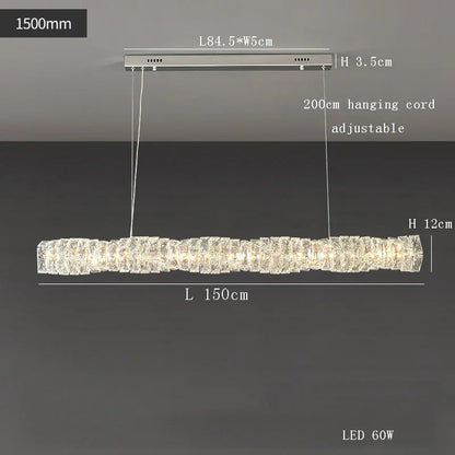 DecorBites™ Glass Chandelier LED Ceiling Light Fixture Modern for Living Room Hotel Dining Hall