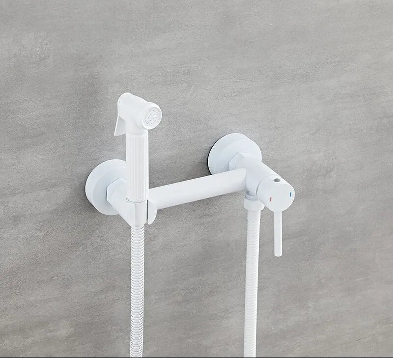 DecorBites™ Bathroom Bidet Faucet Set with Hot Cold Spray Gun Nozzle & Copper Hardware