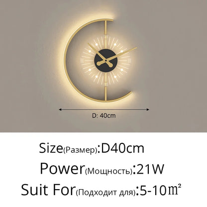 DecorBites™ LED Wall Lamp with Clock for Home Indoor Lighting