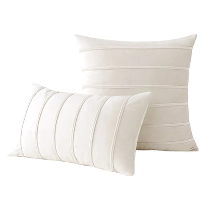 DecorBites™ Blue Velvet Stripe Pillow Covers - 2Pcs Luxury Soft Cushion Cases for Couch