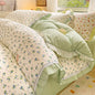 Decobites Floral Ruffles Bedding Set with Duvet Cover, Sheets, and Pillowcases