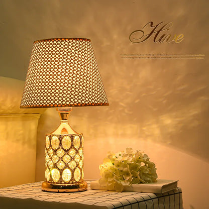 DecorBites™ Crystal Table Lamp: Elegant Bedroom Nightstand Light for Warm & Romantic Ambiance