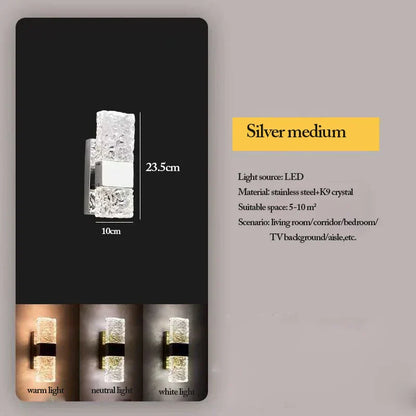 DecorBites™ Crystal LED Wall Sconces | Modern Corrugated Design for Living Room, Bedroom, Aisle