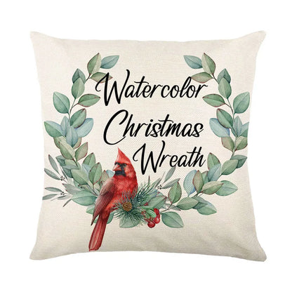 DecorBites™ Christmas Santa Claus Linen Pillowcase - Sofa Cushion Cover, Decorative Living Room Pillow Cover