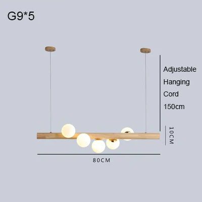 DecorBites™ Burly Wood Walnut Glass Pendant Light for Living Room Bar Foyer