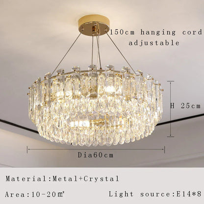DecorBites™ Crystal Pendant Chandelier Modern Luxury Dimmable Island Light Minimalist Home Decor