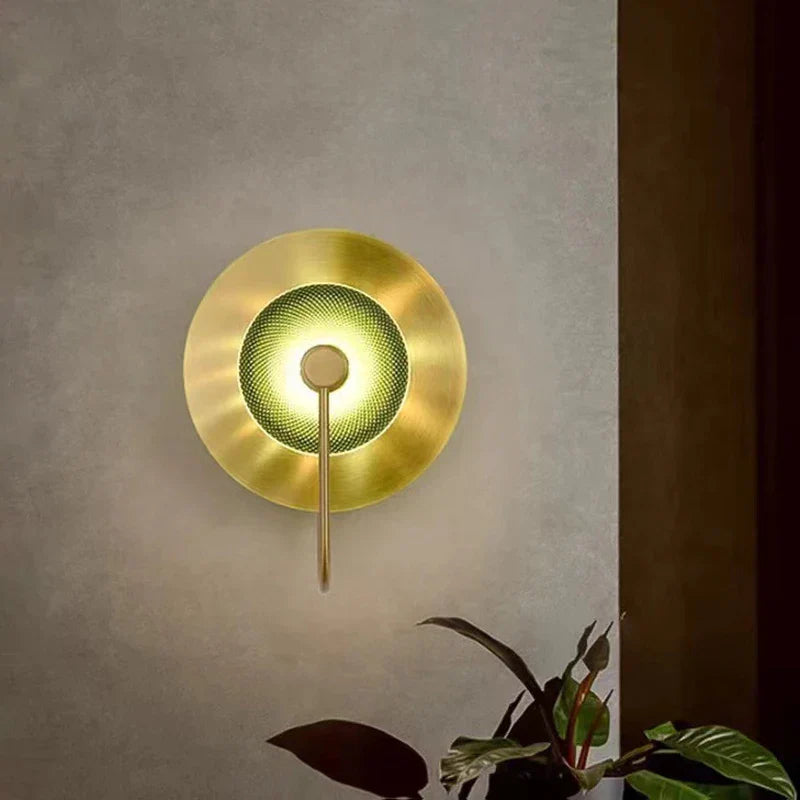 DecorBites™ Circular Green Copper Wall Lamp - Modern Nordic LED Decor for Living Room