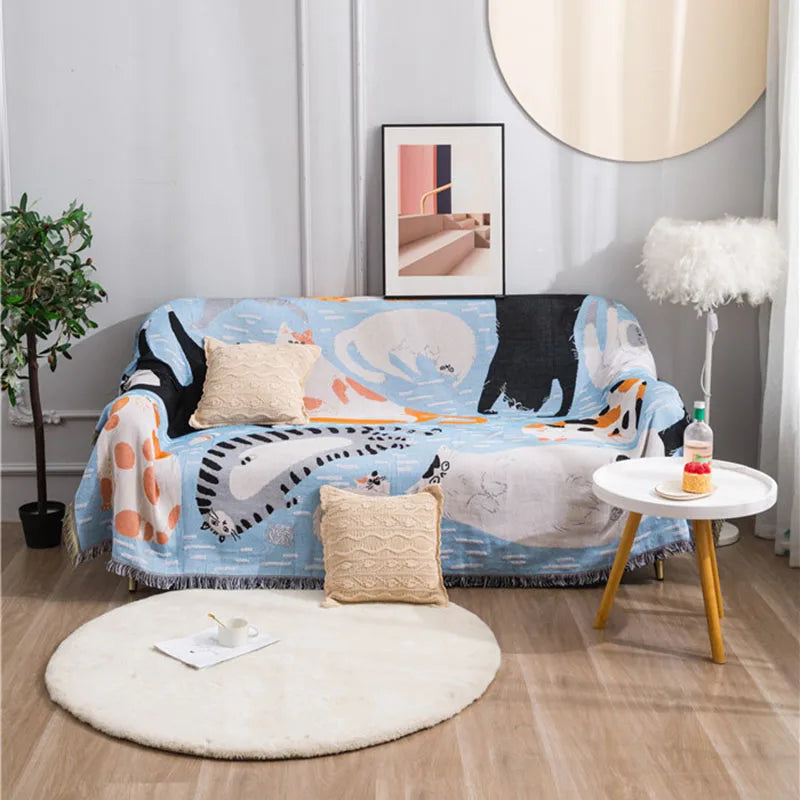 DecorBites™ Halloween Style Tassel Throw Blanket