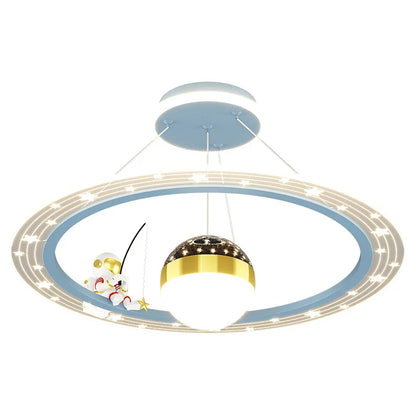 DecorBites™ Astronaut LED Chandeliers: Remote-controlled Ceiling Pendant for Children's Room, Boy's Study, Nursery