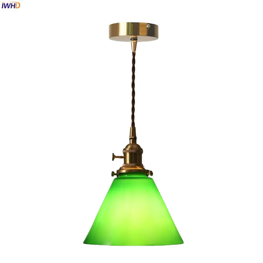 DecorBites™ Green Glass LED Pendant Light for Home Decor and Cafe Lighting