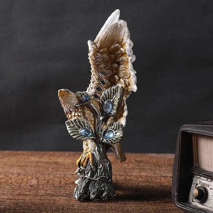DecorBites™ Golden Eagle Resin Figurines for Home Office Feng Shui Decor