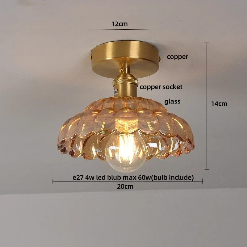 DecorBites™ Butterfly Glass LED Ceiling Light - Copper Socket, Creative Bedroom Decor