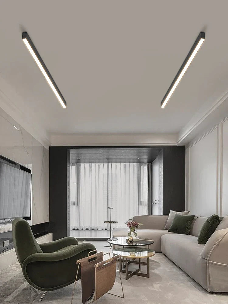 White LED Ceiling Light L150cm Dimmable Remote