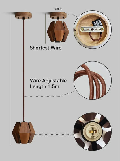 DecorBites™ Japanese Style Wood Pendant Lamps: Timeless Elegance for Your Living Space