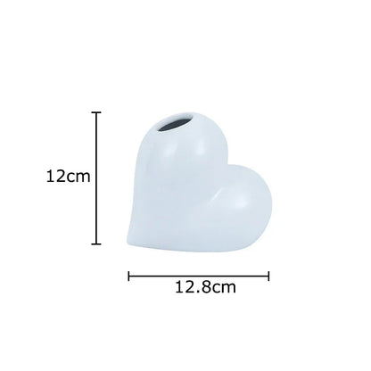 DecorBites™ Heart Ceramic Vase Modern Floral Arrangement Desk Decoration Aesthetic Decor