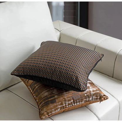 DecorBites™ Luxe Jacquard Cushion Covers - Brown Gold Coffee Color - 45x45cm