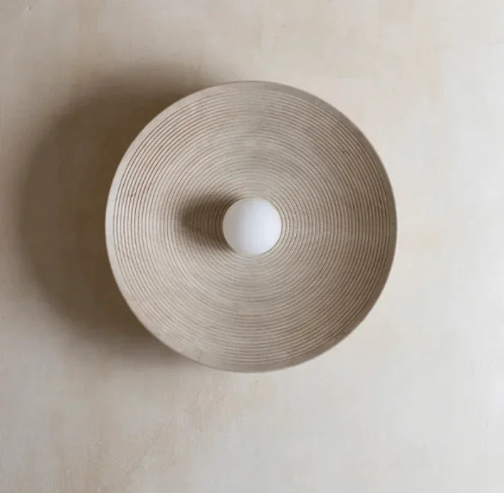 Aplique de pared de resina estilo japonés DecorBites™ - Aplique redondo retro