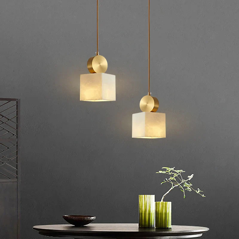 DecorBites™ Golden Luxury Marble Pendant Lamp for Dining Table and Bedside Chandelier