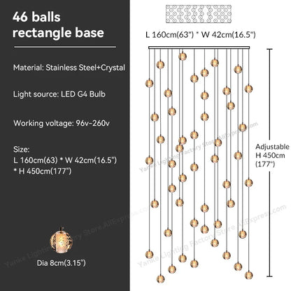 DecorBites™ Crystal Bubble Ball Pendant Light for Home Decor and Hospitality Spaces