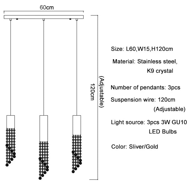 DecorBites™ Crystal Staircase Chandelier: Modern LED Lighting for Living Room, Hall, or Loft
