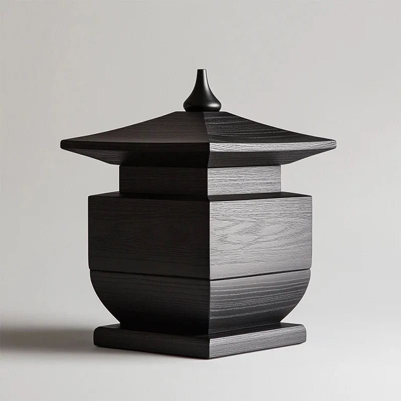 DecorBites™ Black Snake Pattern Vase with Gold Accents