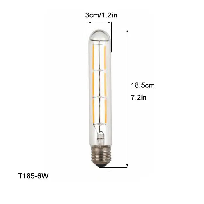 Bombilla de filamento LED tubular Edison Decorbites™ 6000K T10 T185 T225 T30 T300 4W 6W 8W