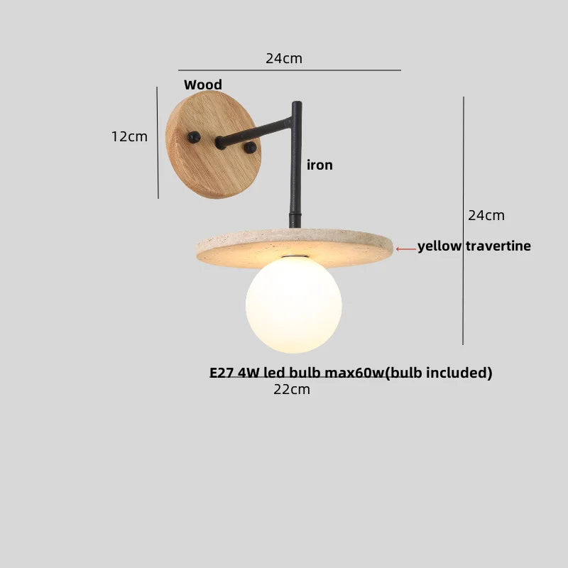 DecorBites™ Japanese Style LED Wall Lamp with Pull Chain and White Glass