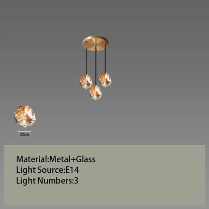 DecorBites™ Glass LED Chandelier for Ceiling Suspension in Postmodern Style