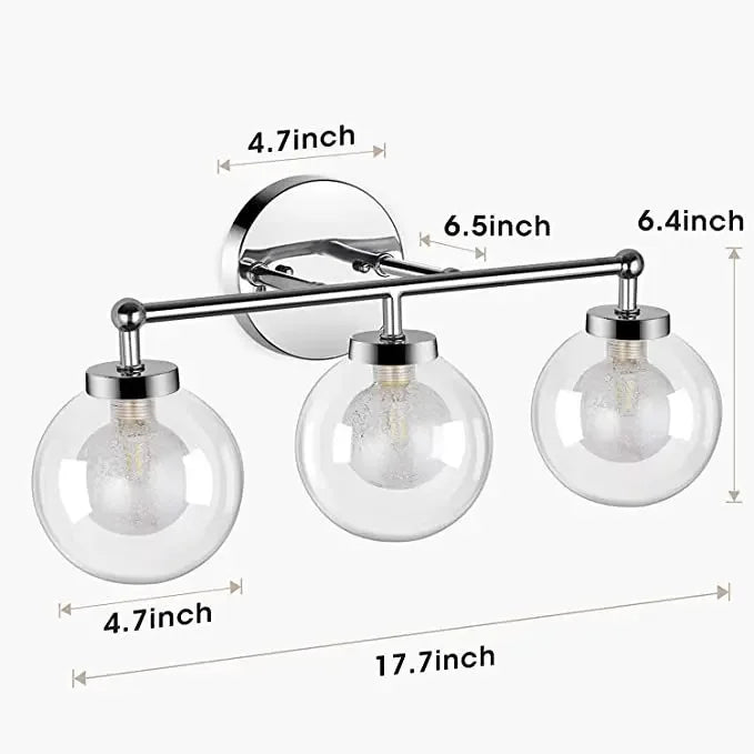 Apliques de pared DecorBites™ de doble cabezal, de vidrio y hierro, modernos y minimalistas, ideales para tocadores de baño.