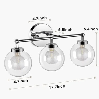 Apliques de pared DecorBites™ de doble cabezal, de vidrio y hierro, modernos y minimalistas, ideales para tocadores de baño.