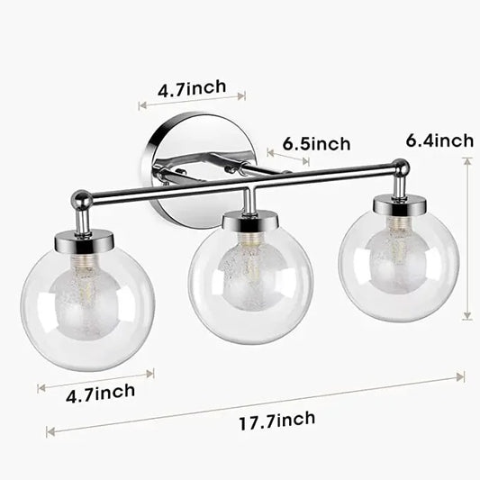 Apliques de pared DecorBites™ de doble cabezal, de vidrio y hierro, modernos y minimalistas, ideales para tocadores de baño.