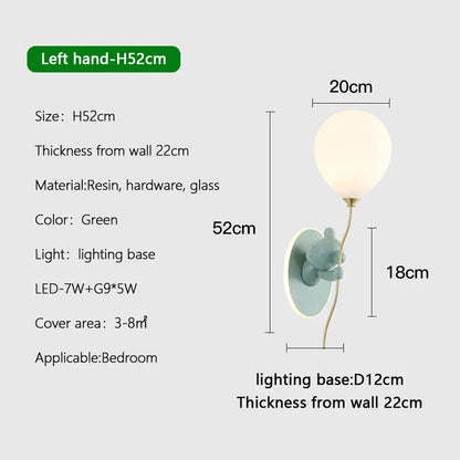 DecorBites™ Cartoon Bear Balloon LED Wall Lamp for Children's Room