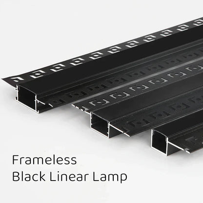 DecorBites™ Black LED Aluminum Profile for Invisible Ceiling Light Strip Bar