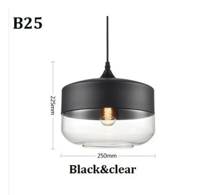 DecorBites™ Black Glass Pendant Light Fixture for Modern Indoor Decor & Dining Room